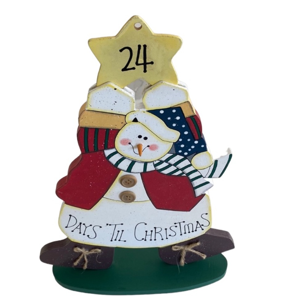 Wooden Snowman Countdown Calendar